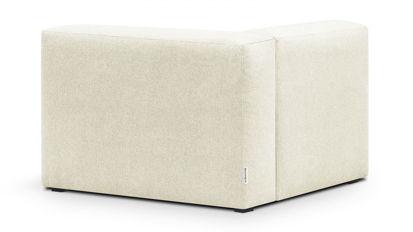 Canapé d'angle à gauche modulable avec méridienne 4 places en tissu ivoire - Modulo