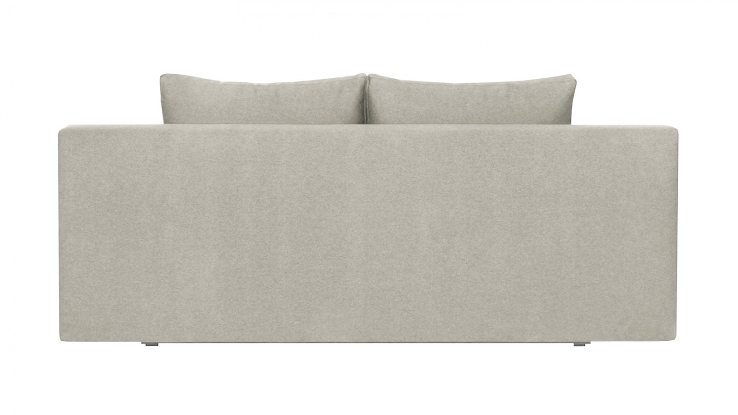 Canapé convertible 3 places avec coffre de rangement en tissu beige - Laria New