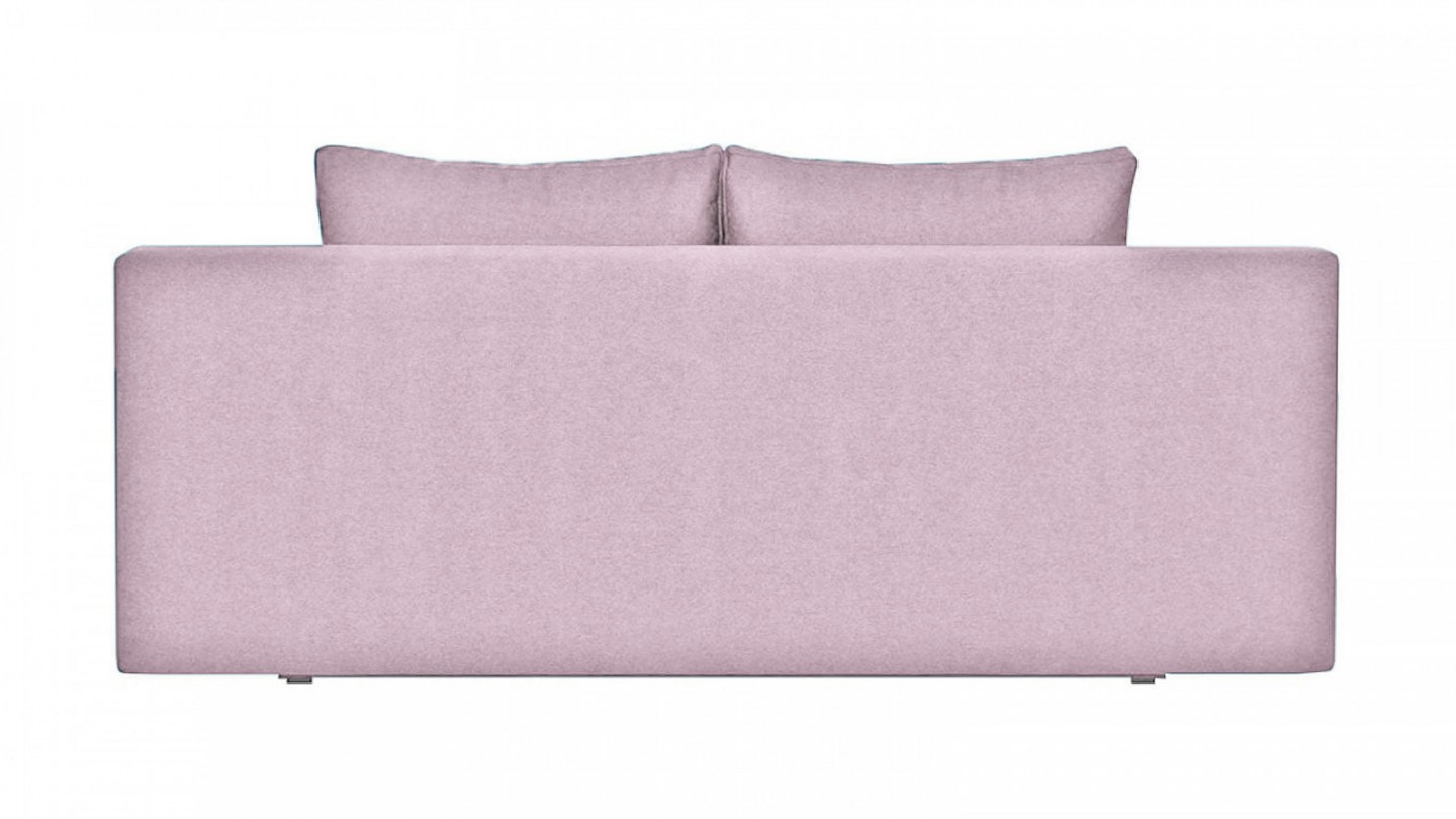 Canapé convertible 3 places avec coffre de rangement en tissu rose pâle - Laria New