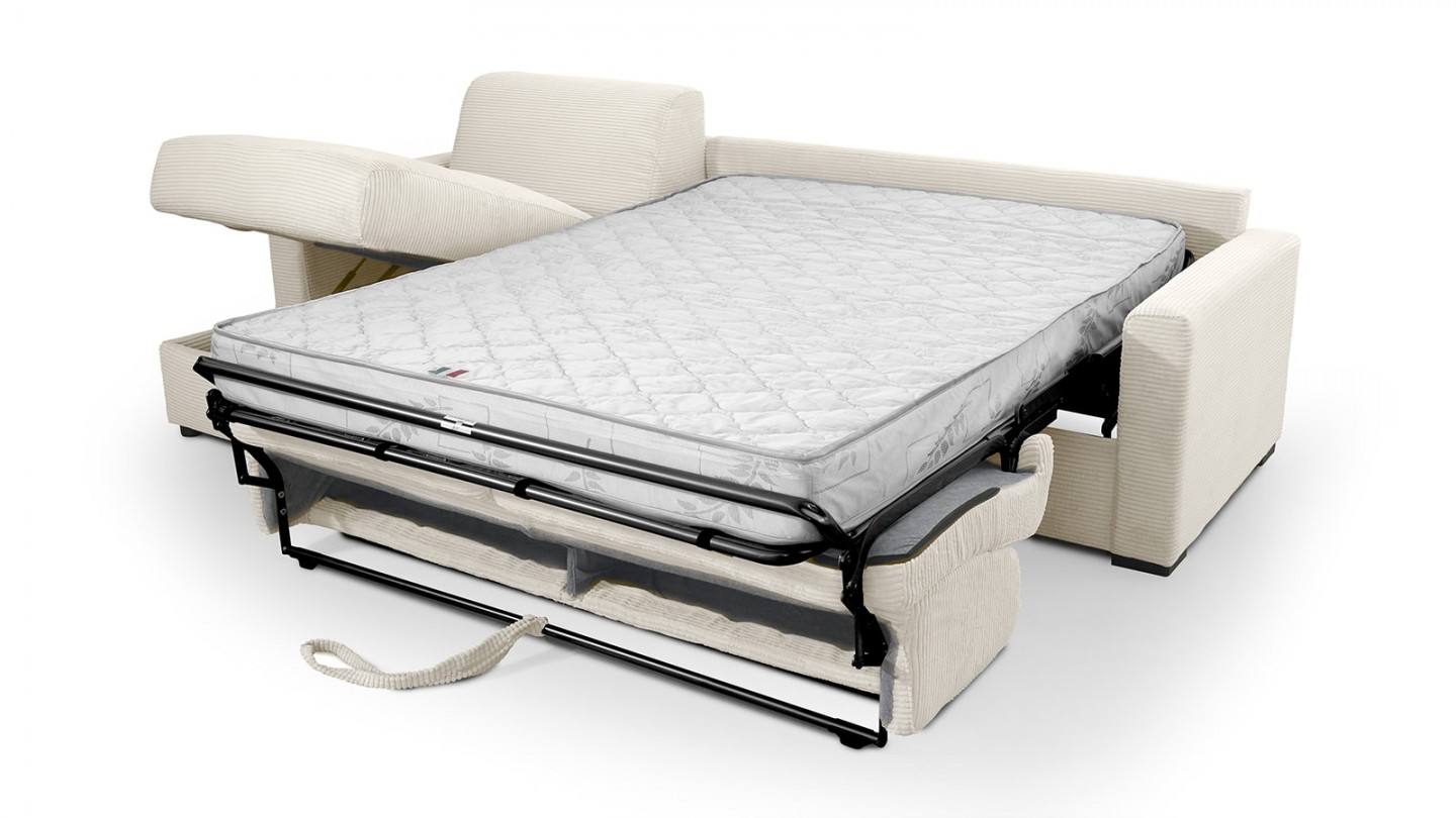 Canapé Farah D'angle Max Réversible Et Convertible 5 Places En Tissu Bouclette - Beige FARAH