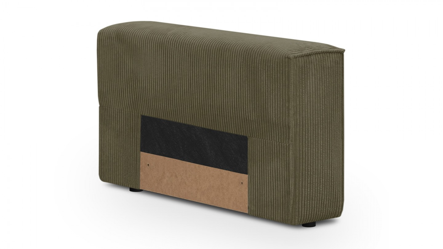 Canapé modulable 3 places en velours côtelé vert kaki - Harper Mod