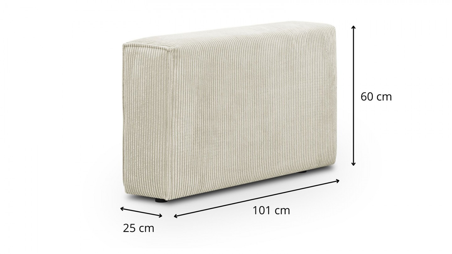 Canapé d'angle modulable 5 places en velours côtelé beige - Harper Mod