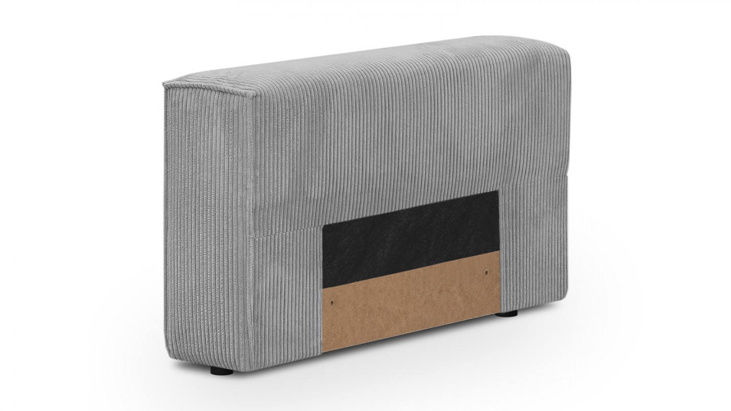 Canapé modulable 3 places en velours côtelé gris clair - Harper Mod