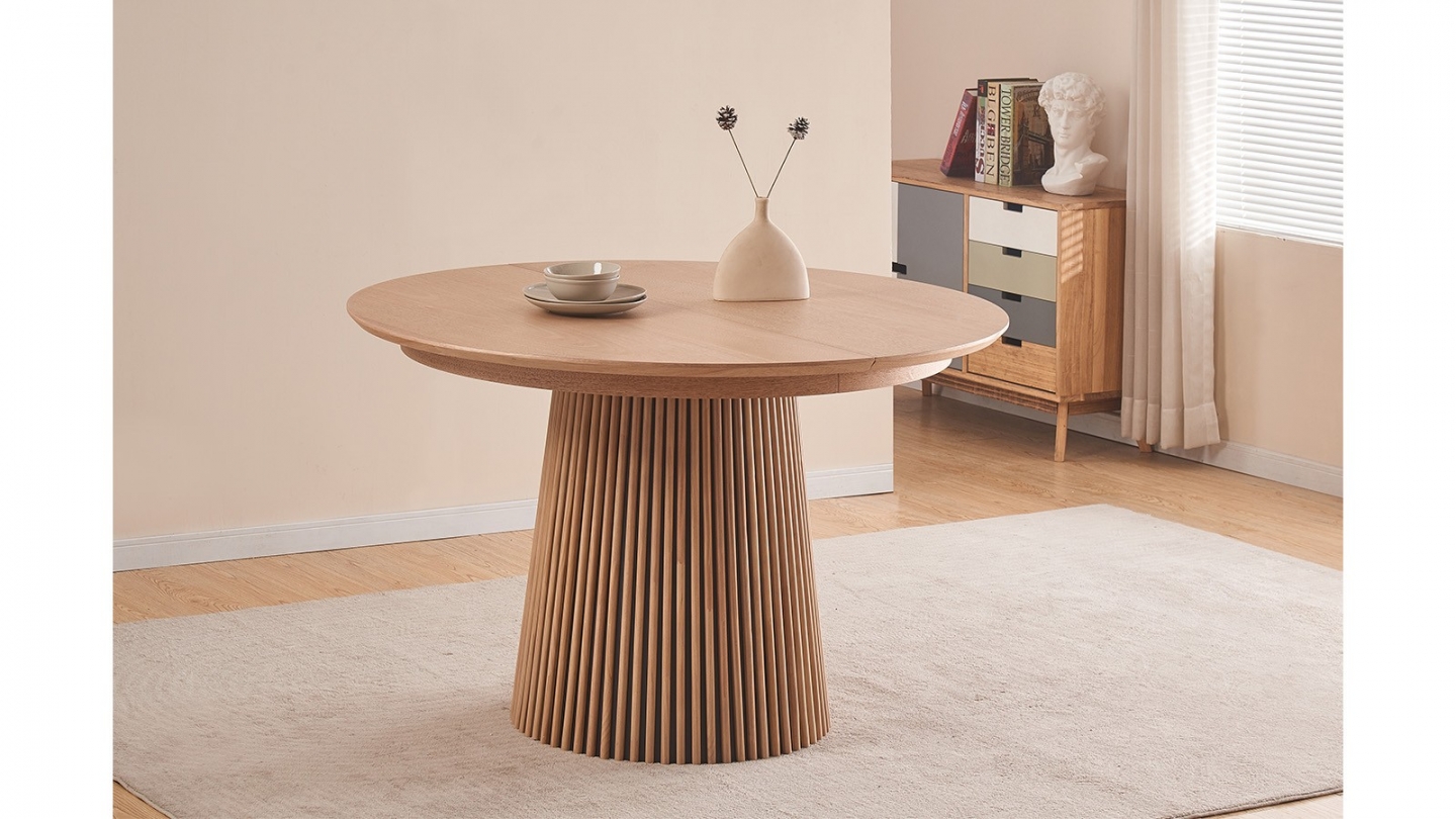 Table Ronde Ada Extensible Table à manger ronde extensible en bois 4 à 8 personnes - 120/200 cm ...