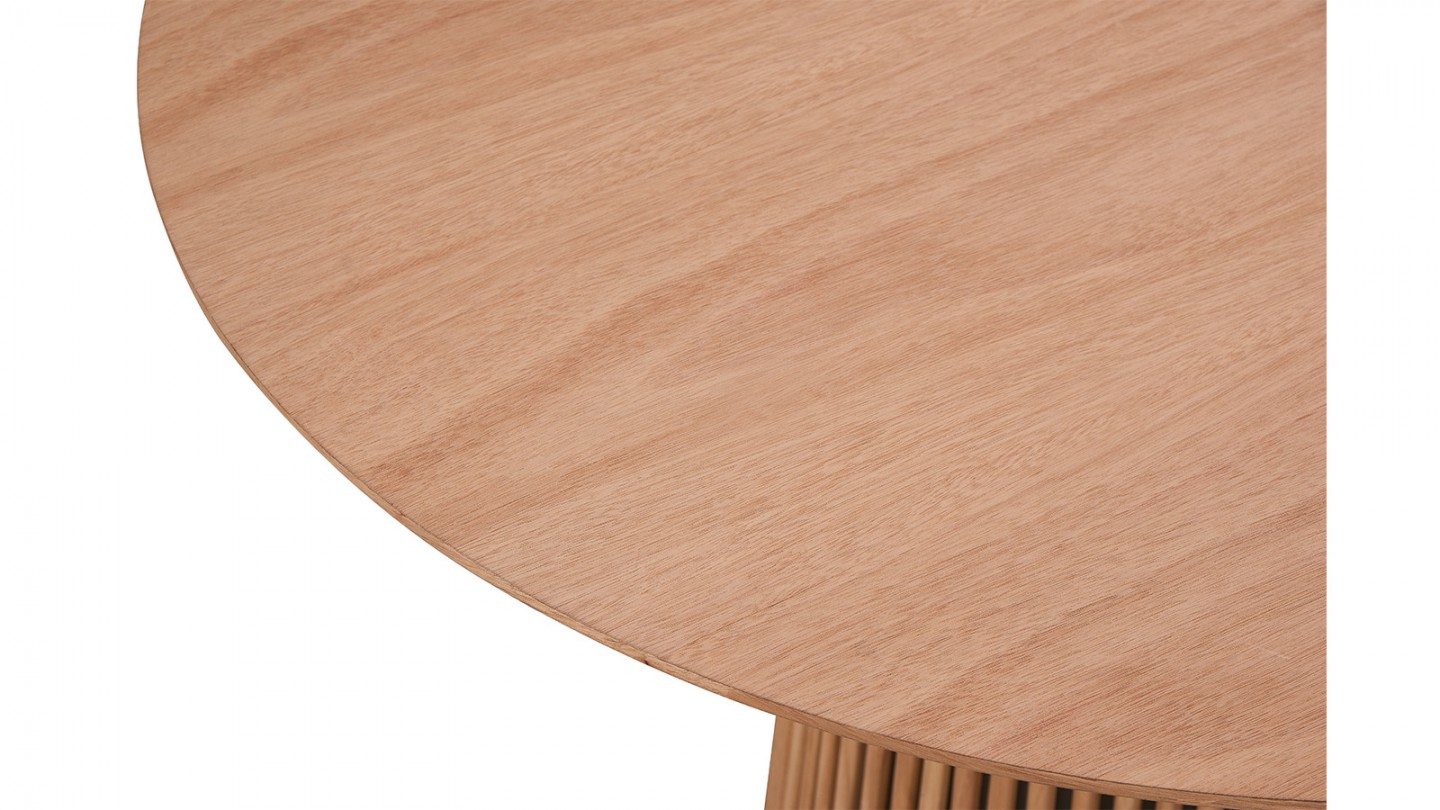 Table à manger ronde extensible en bois 4 à 8 personnes - 120/200 cm