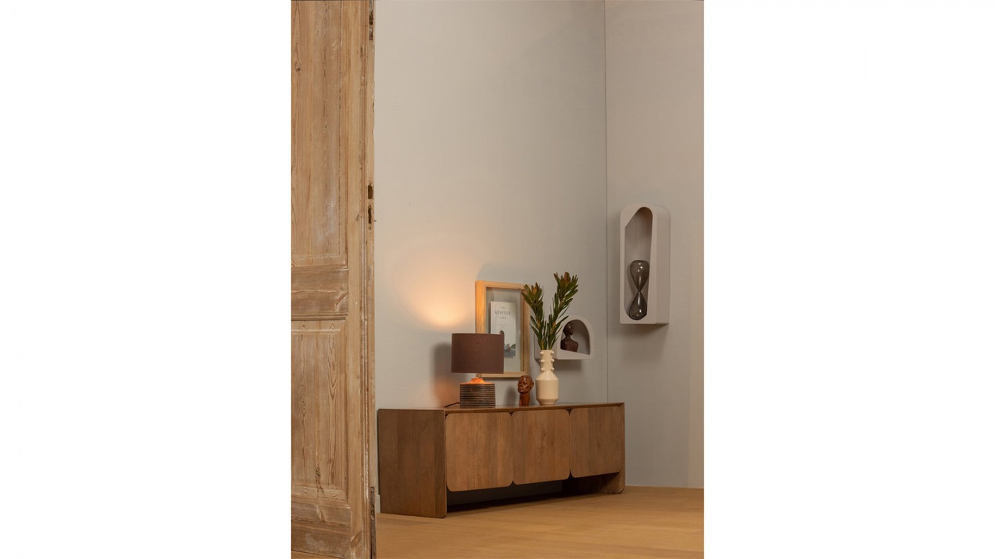 Etagère murale demisphère en bois beige Noam Homifab