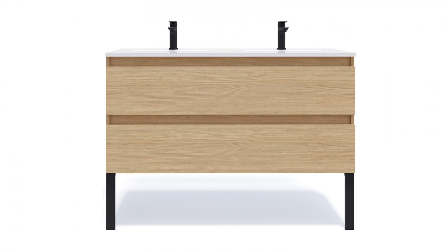 Meuble Salle De Bain Double Vasque 120 Cm Suspendu Meuble de salle de bain suspendu double vasque intégrée 120cm 2 tiroirs