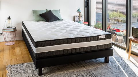 Matelas ressorts ensachés 140x190 - 7 zones de confort + mousse effet  mémoire de forme - Spring Premium - Homifab