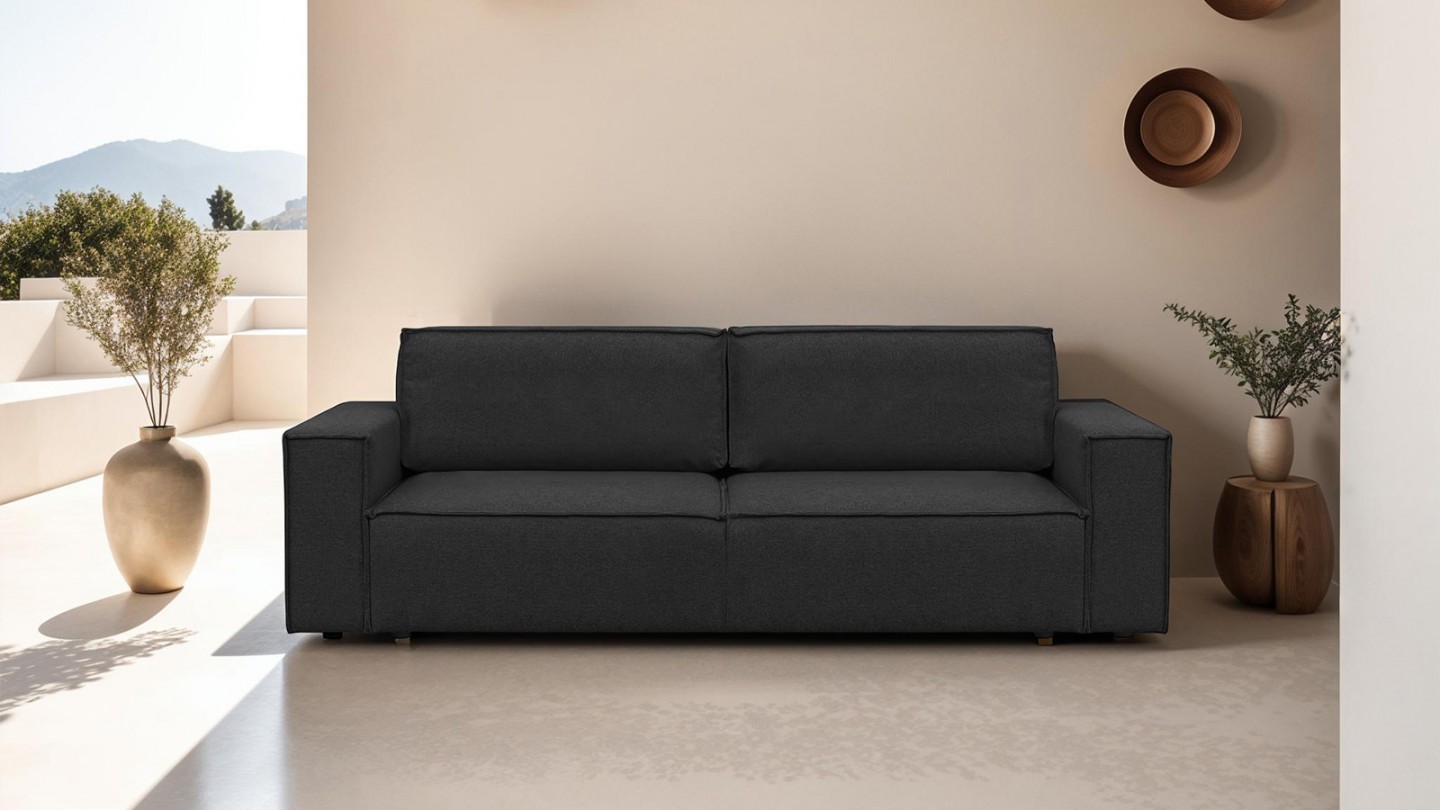 Vepssder Canapé Convertible 2 Places Avec Rangement D'accoudoir,Trois Cadres En Métal,Canapé Lit,canapé 2 Places En Chenille (Kaki + Chenille + 2 Seat