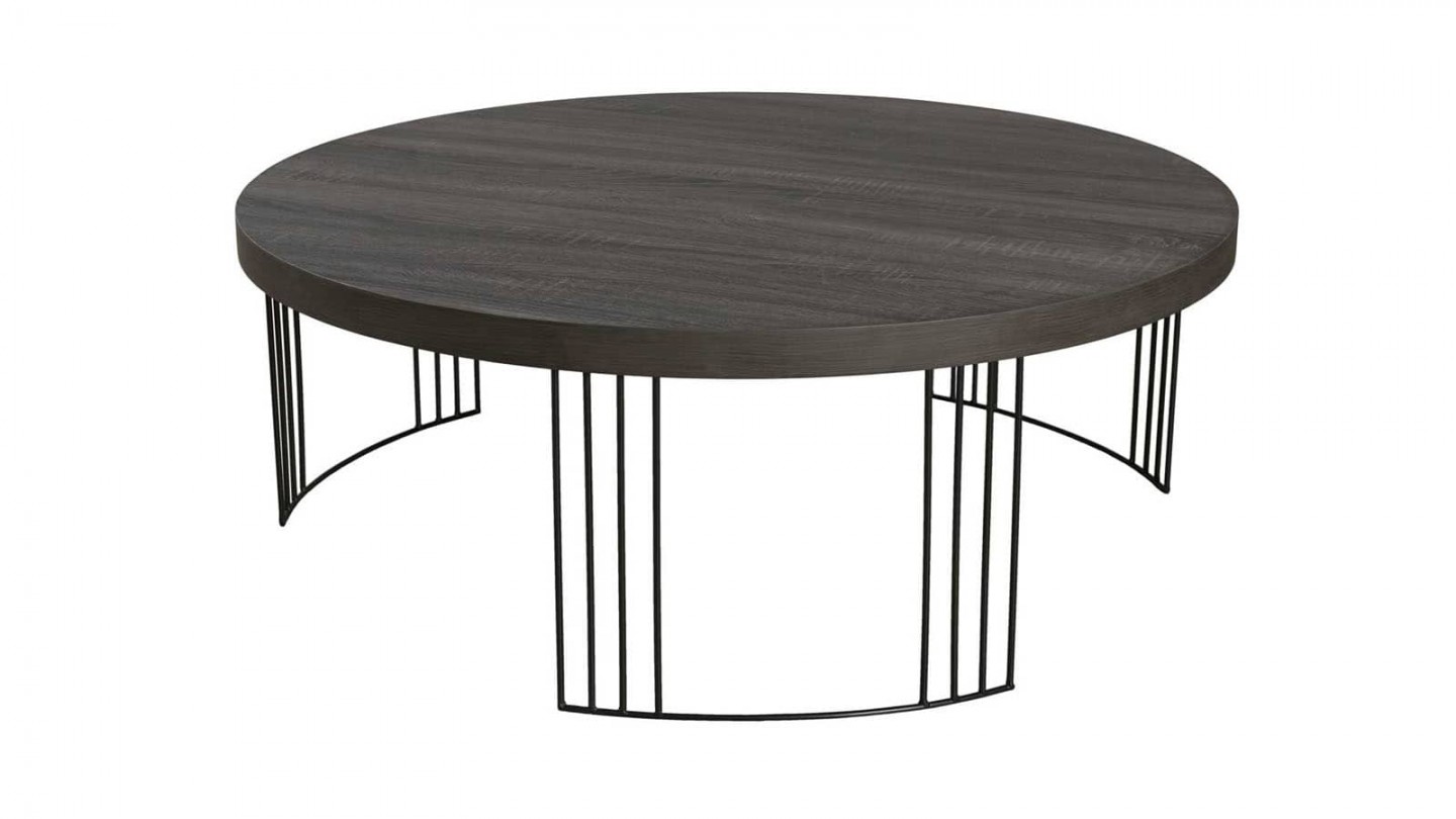 Ørjan - Table basse ronde 95 x 95 cm pieds métal