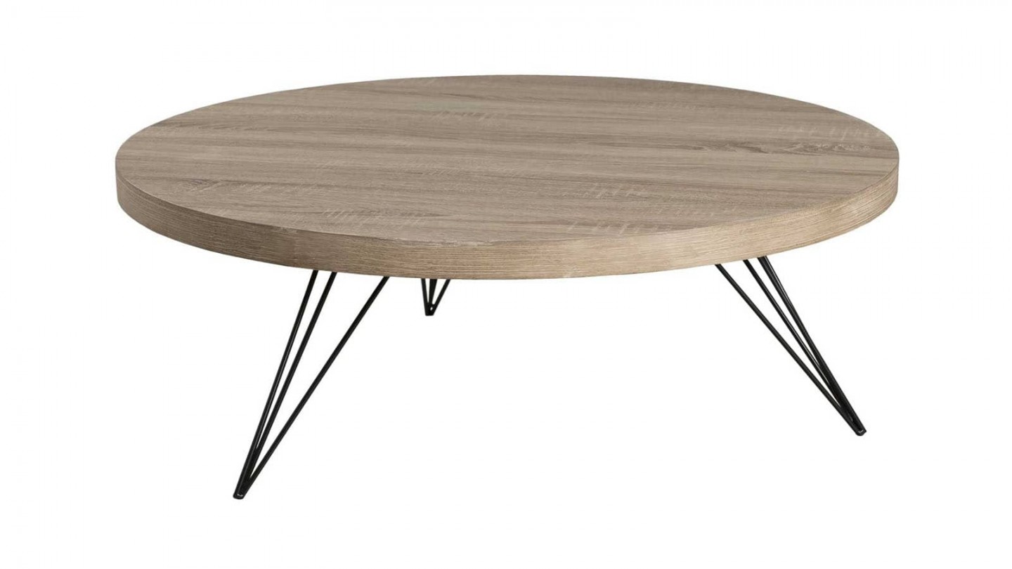 Ørjan - Table basse ronde 90 x 90 cm pieds scandi