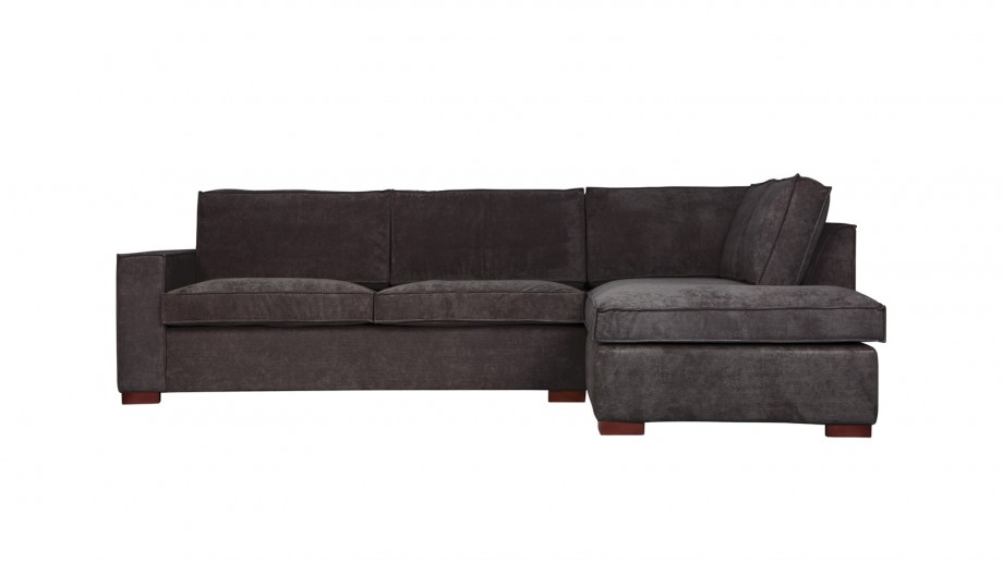Canapé d'angle droit 4 places en tissu gris foncé - Collection Thomas - Woood