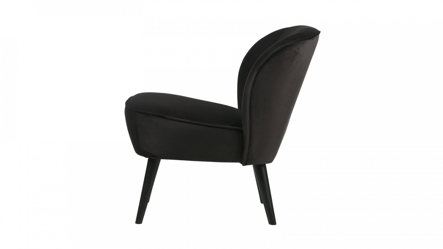 Fauteuil en velours anthracite - Collection Sara - Woood