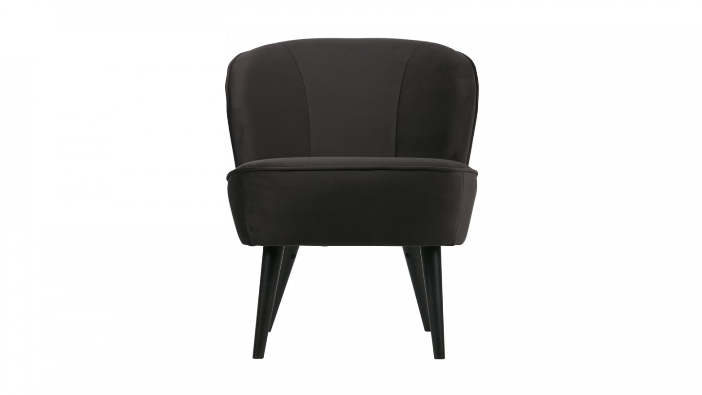 Fauteuil en velours anthracite - Collection Sara - Woood