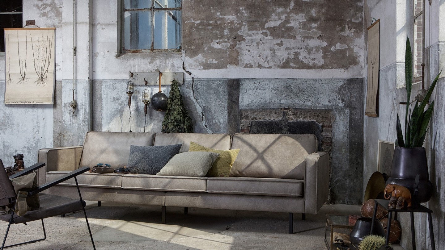 Canapé 3 places gris éléphant - Collection Rodeo - BePureHome