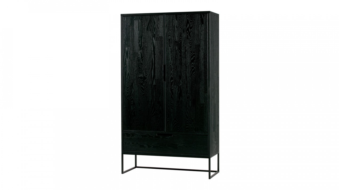 Armoire 2 portes en chêne noir - Collection Silas - Woood