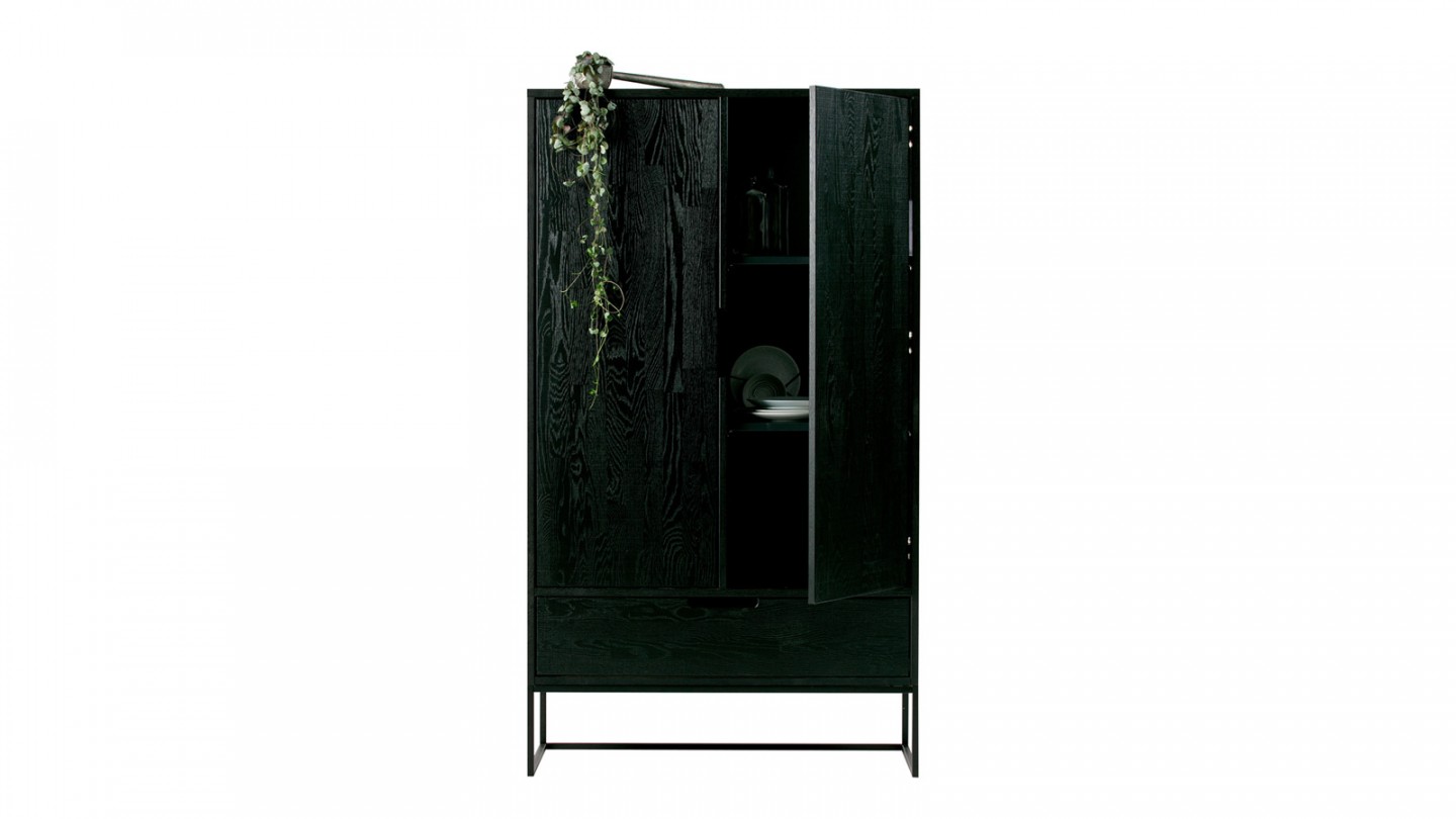 Armoire 2 portes en chêne noir - Collection Silas - Woood