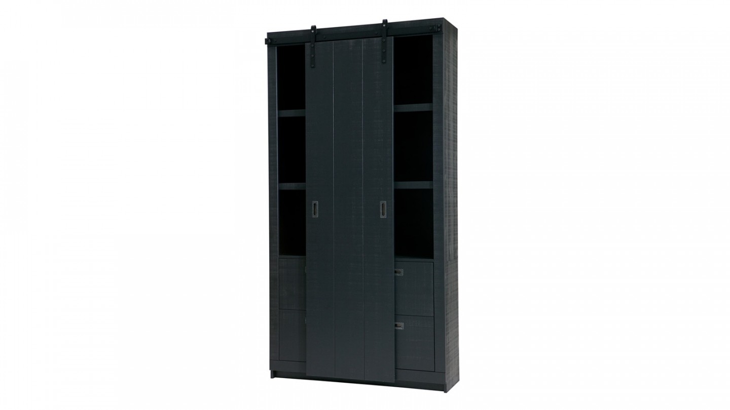 Armoire 2 portes en pin noir - Collection Bruut - Vtwonen - Homifab