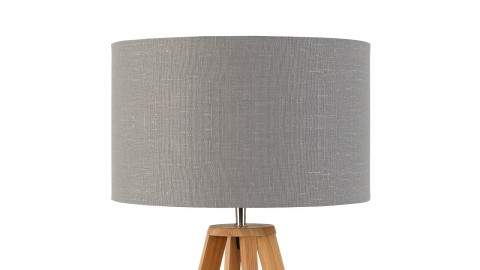 Lampe à poser en bambou abat jour en lin gris clair Collection Everest - Good&Mojo