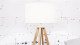 Lampe à poser en bambou abat jour en lin blanc Collection Everest - Good&Mojo