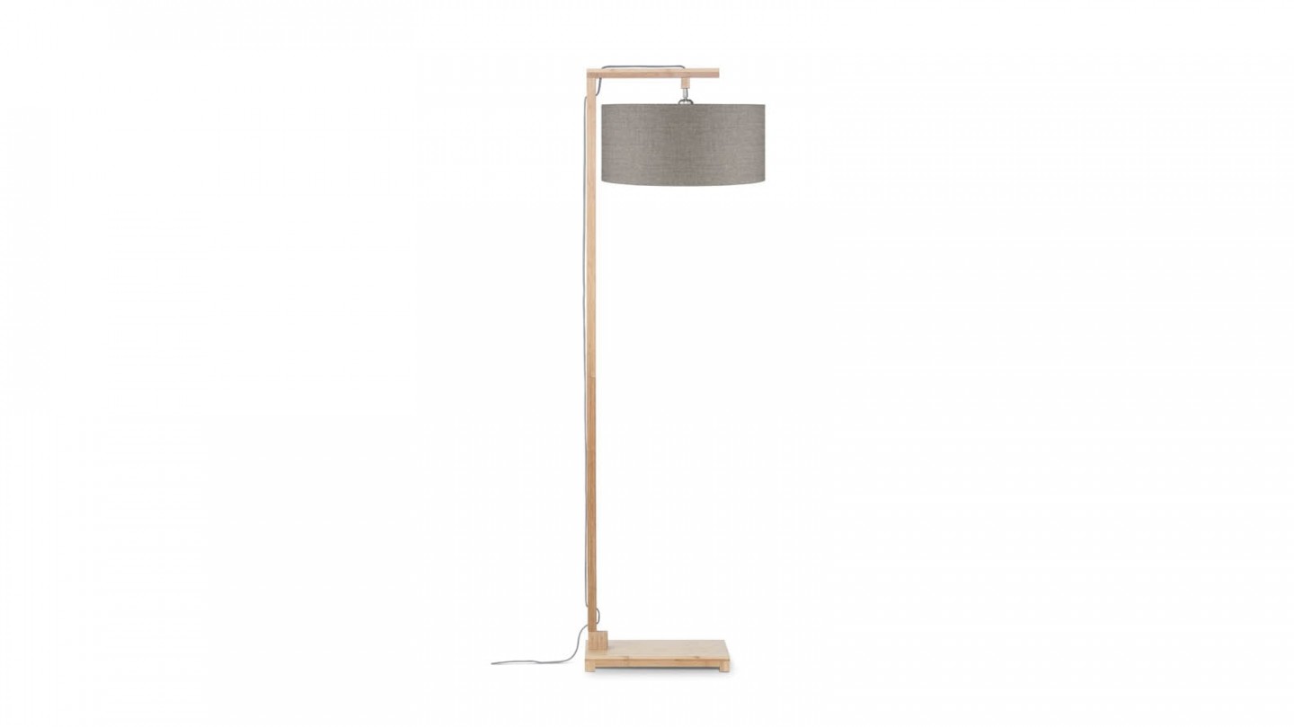 Lampadaire en bambou abat jour en lin foncé - Collection Himalaya - Good&Mojo