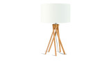Lampe de table en bambou abat jour en lin blanc - Collection Kilimanjaro - Good&Mojo