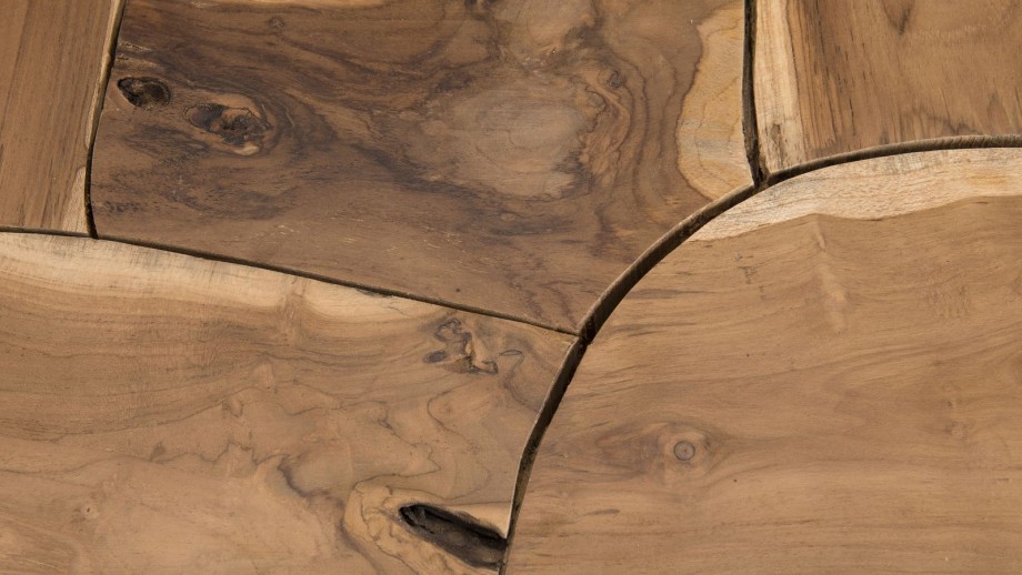 Table d'appoint carré en teck piètement en bois flotté - Collection Clara