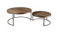 Set de 2 tables basses gigognes en teck recyclé acacia et métal - Collection Sixtine