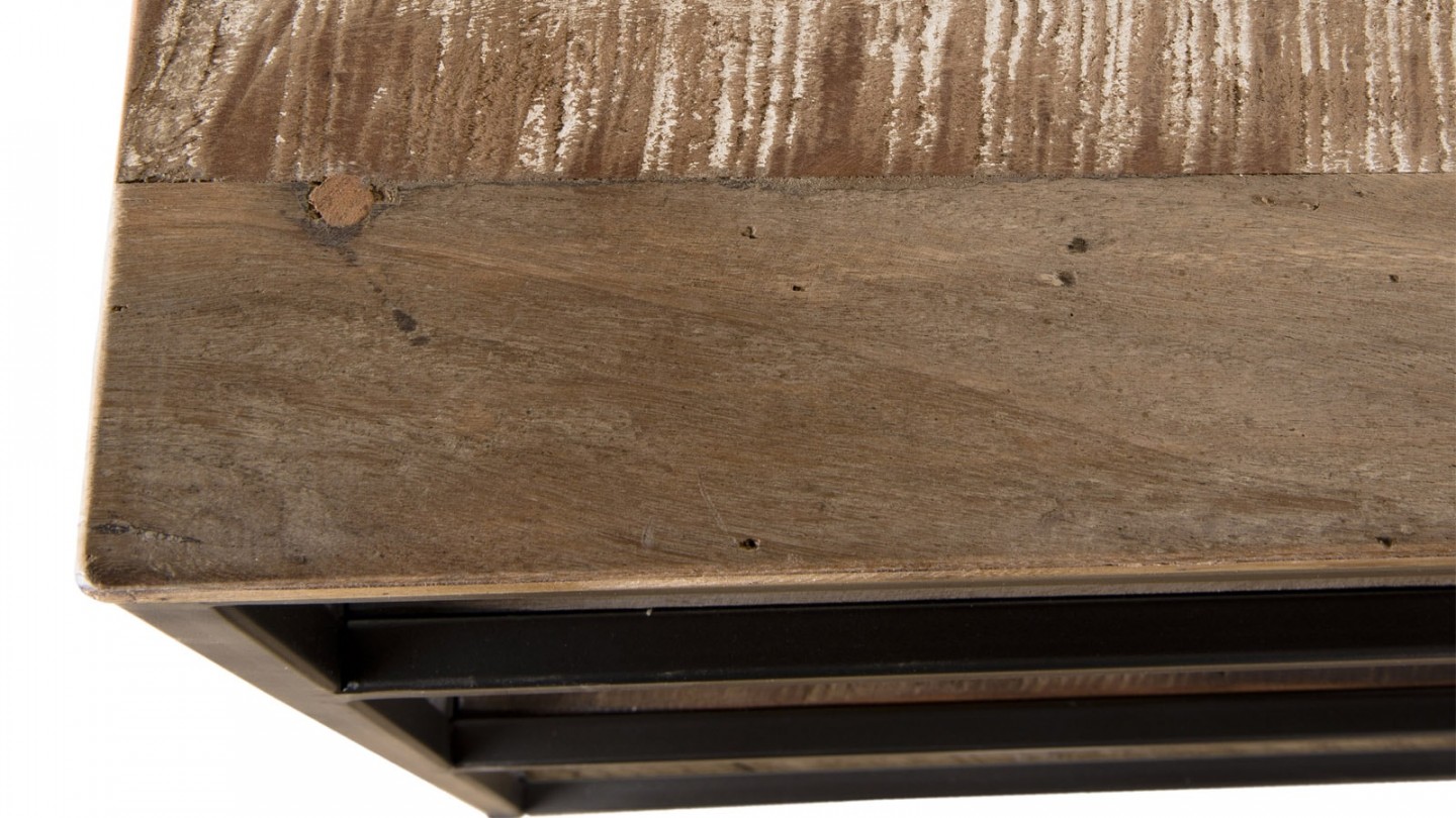 Console 4 niveaux en teck recyclé acacia et métal - Collection Sixtine