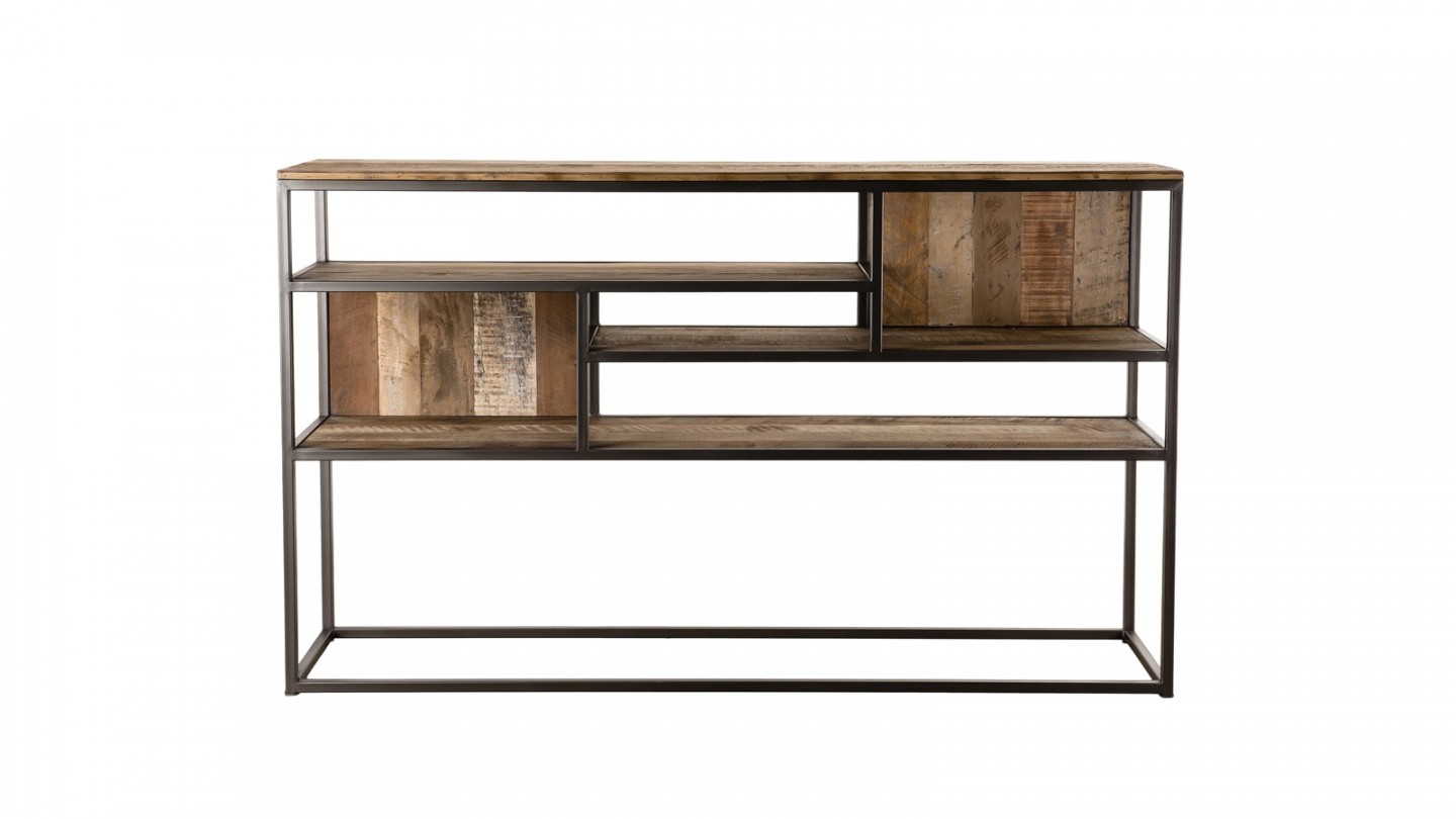 Console 4 niveaux en teck recyclé acacia et métal - Collection Sixtine