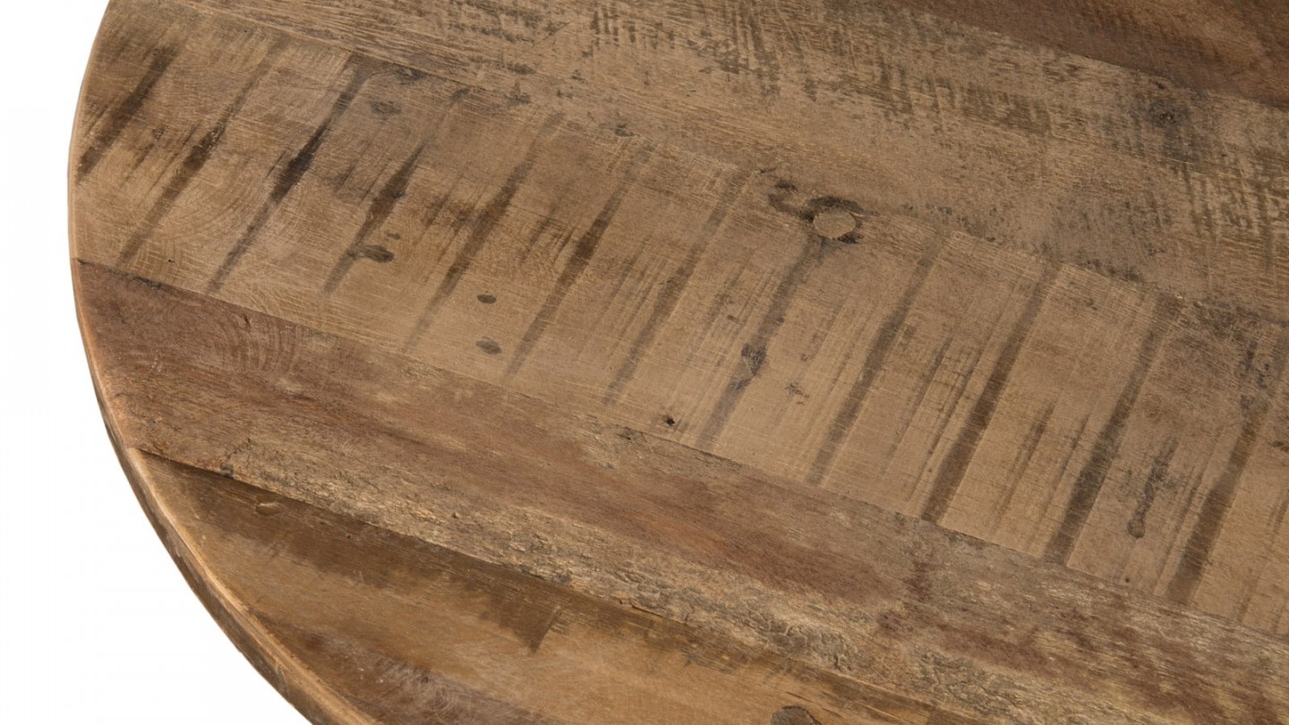 Table basse d'appoint en teck recyclé et métal - Collection Sixtine
