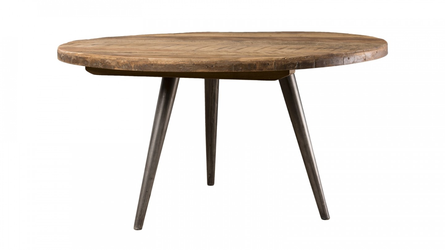 Table basse d'appoint en teck recyclé et métal - Collection Sixtine