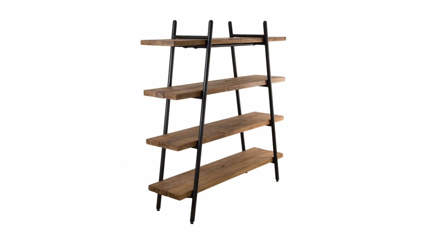 Etagère pyramidale 4 niveaux en teck recyclé et métal - Collection Sixtine
