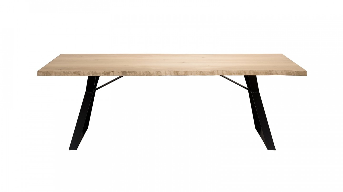 Table à manger 230x100cm en chêne piètement métal noir - Collection Maxence