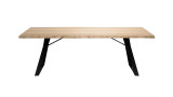 Table à manger 230x100cm en chêne piètement métal noir - Edouard
