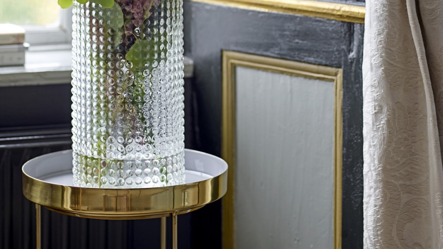 Table d'appoint ronde or et gris - Collection Sola - Bloomingville
