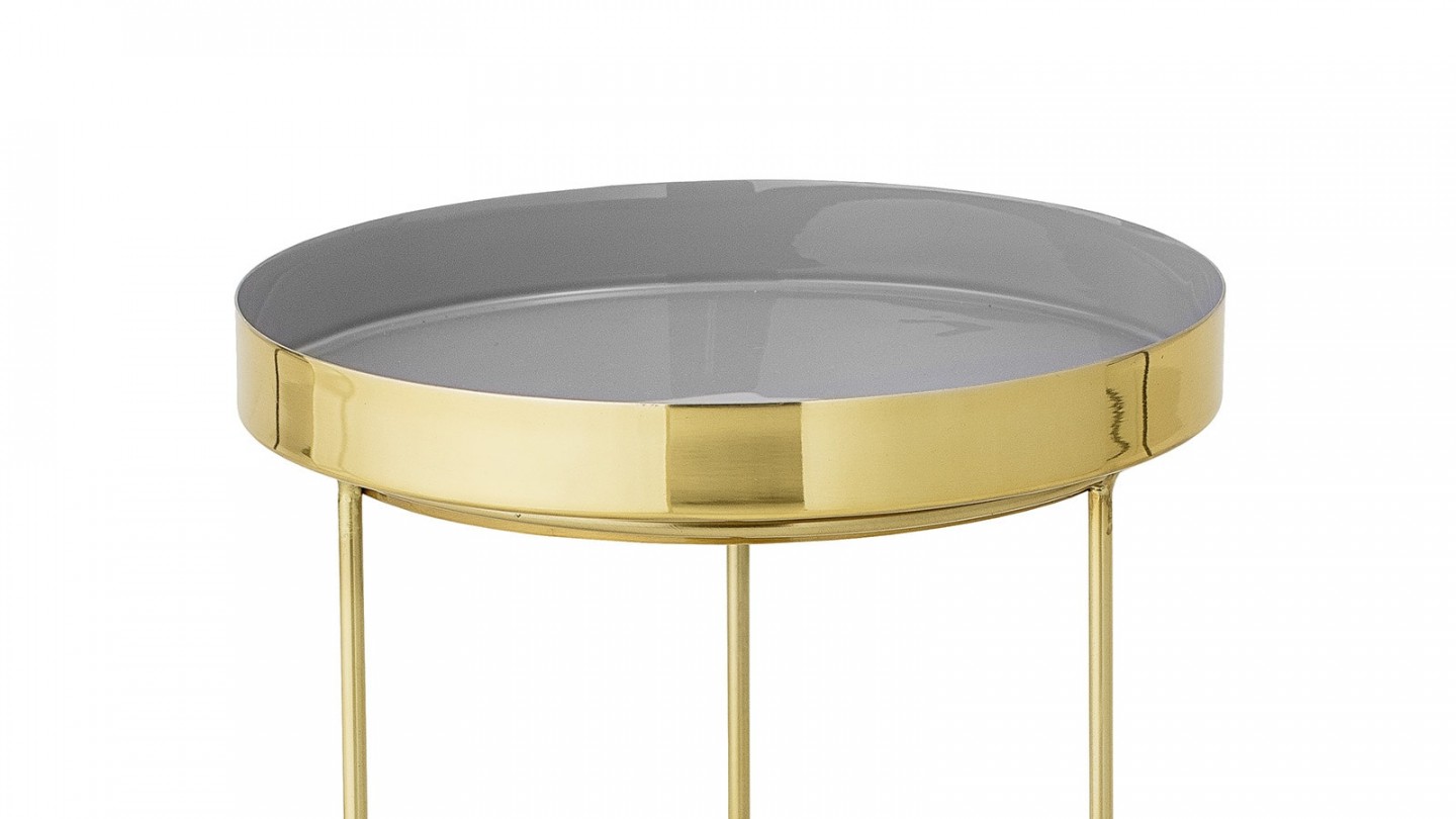 Table d'appoint ronde or et gris - Collection Sola - Bloomingville