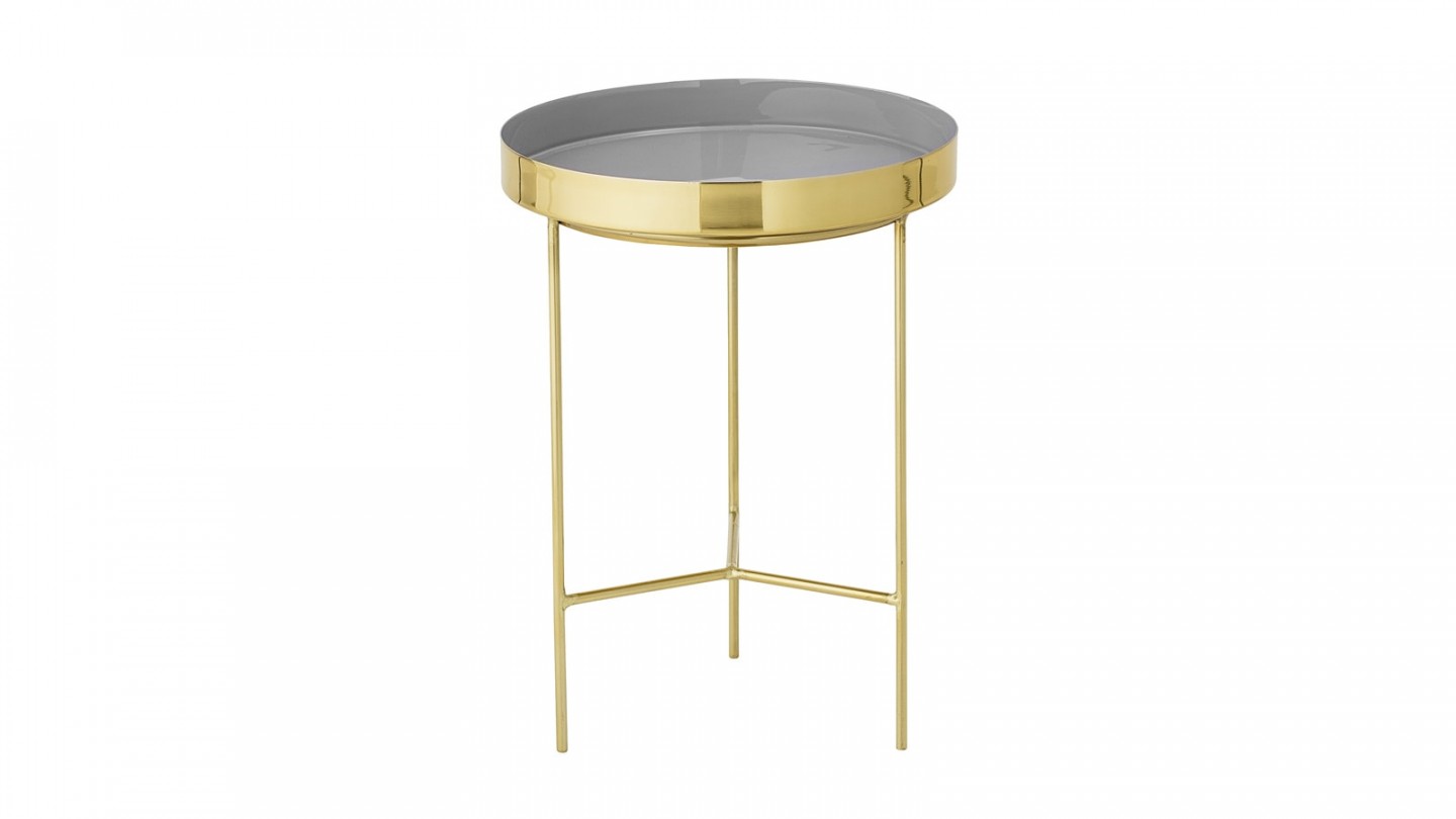 Table d'appoint ronde or et gris - Collection Sola - Bloomingville