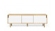 Buffet bas en contreplaqué 201cm 2 portes 2 tiroirs blancs piètement en contreplaqué - Collection Dann - Temahome