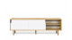 Buffet bas en contreplaqué 201cm 2 portes 2 tiroirs blancs piètement en contreplaqué - Collection Dann - Temahome