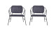 Lot de 2 chaises en tissu gris piètement métal - Collection Klever - House Doctor