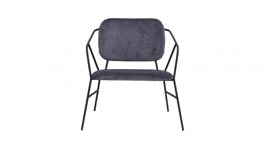 Lot de 2 chaises en tissu gris piètement métal - Collection Klever - House Doctor