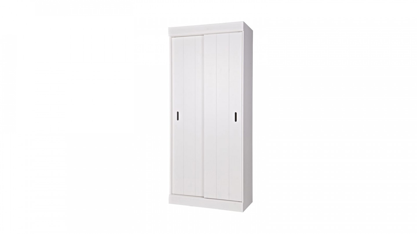 Armoire 2 portes en pin blanc - Collection Row - Woood