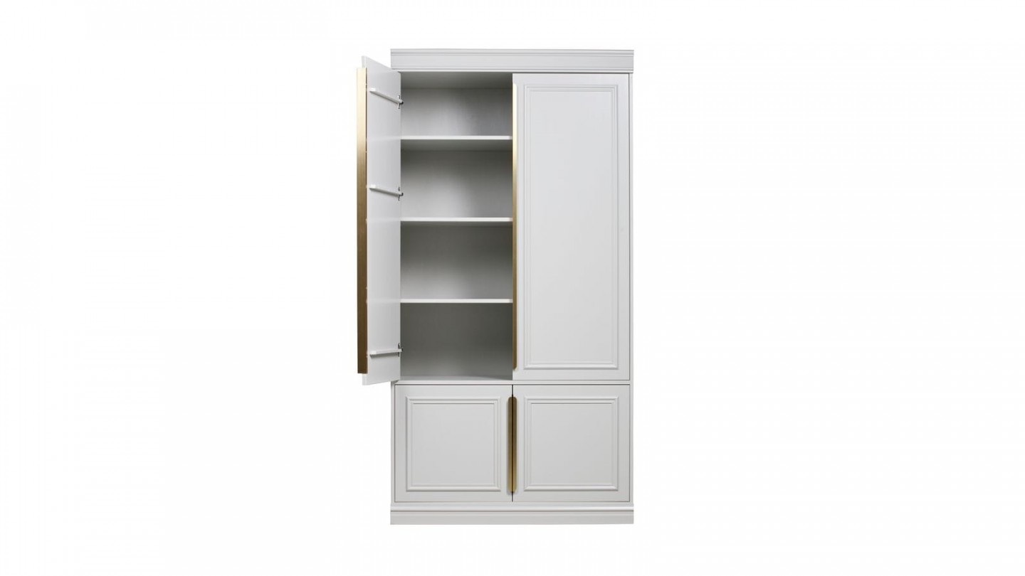 Armoire 44cm 2 portes en pin blanc - Collection Organize BePureHome