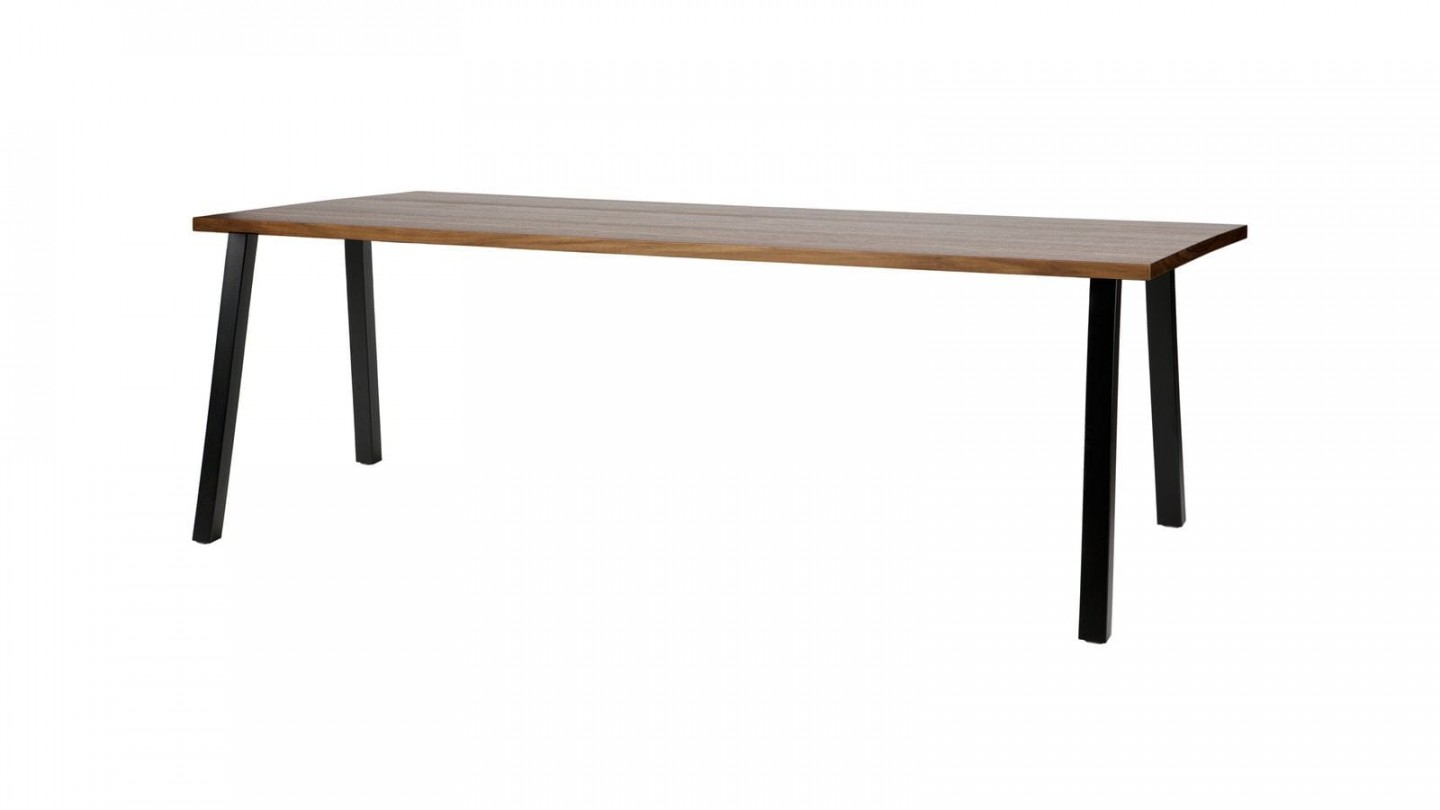 Table à manger 200cm en bois piètement en métal noir - Collection James - Woood