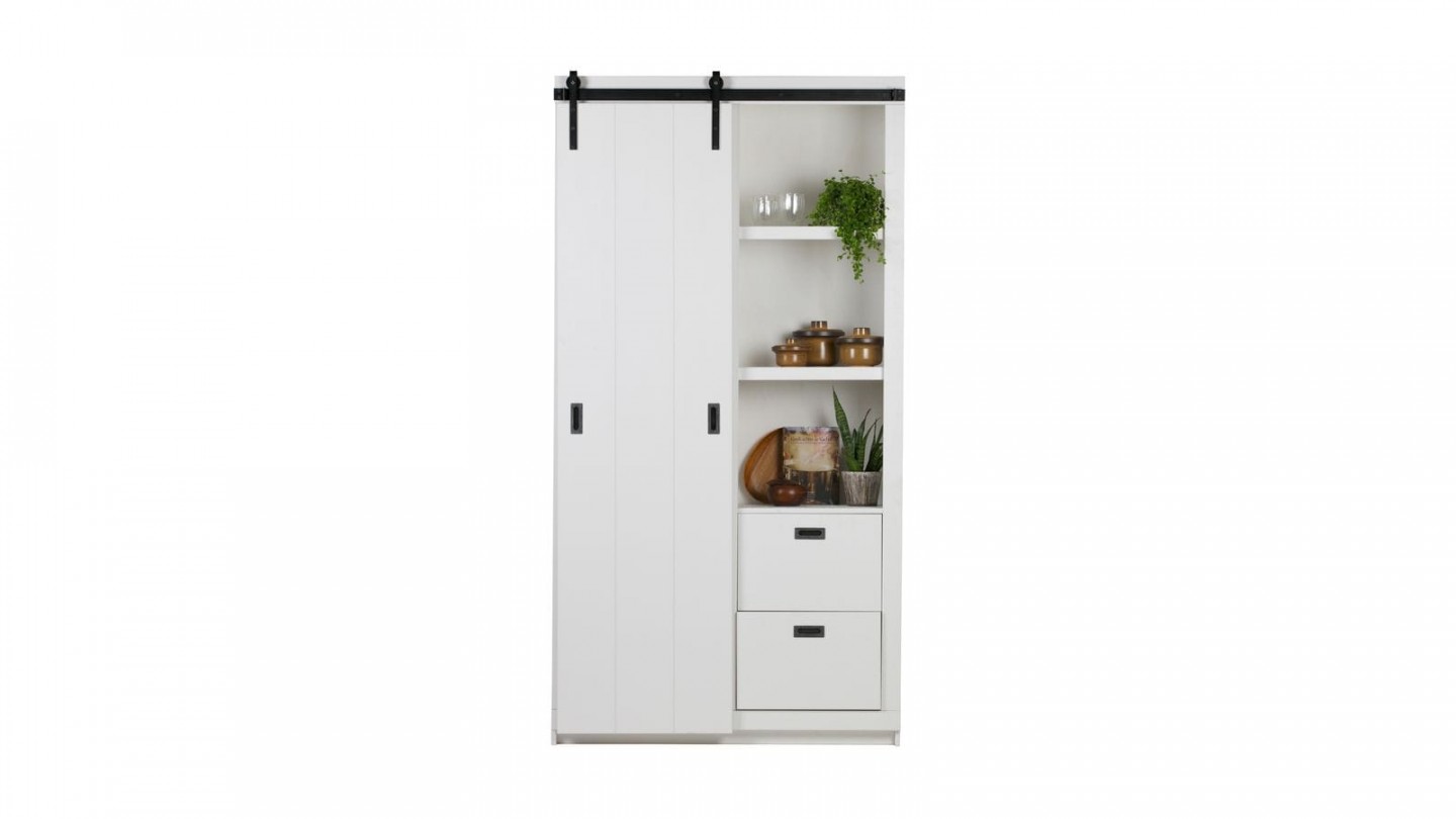 Armoire en pin blanc - Collection Slide - Woood