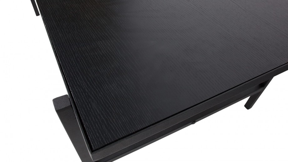 Table d'appoint plateau réversible noir piètement en métal - Collection Turn - Woood