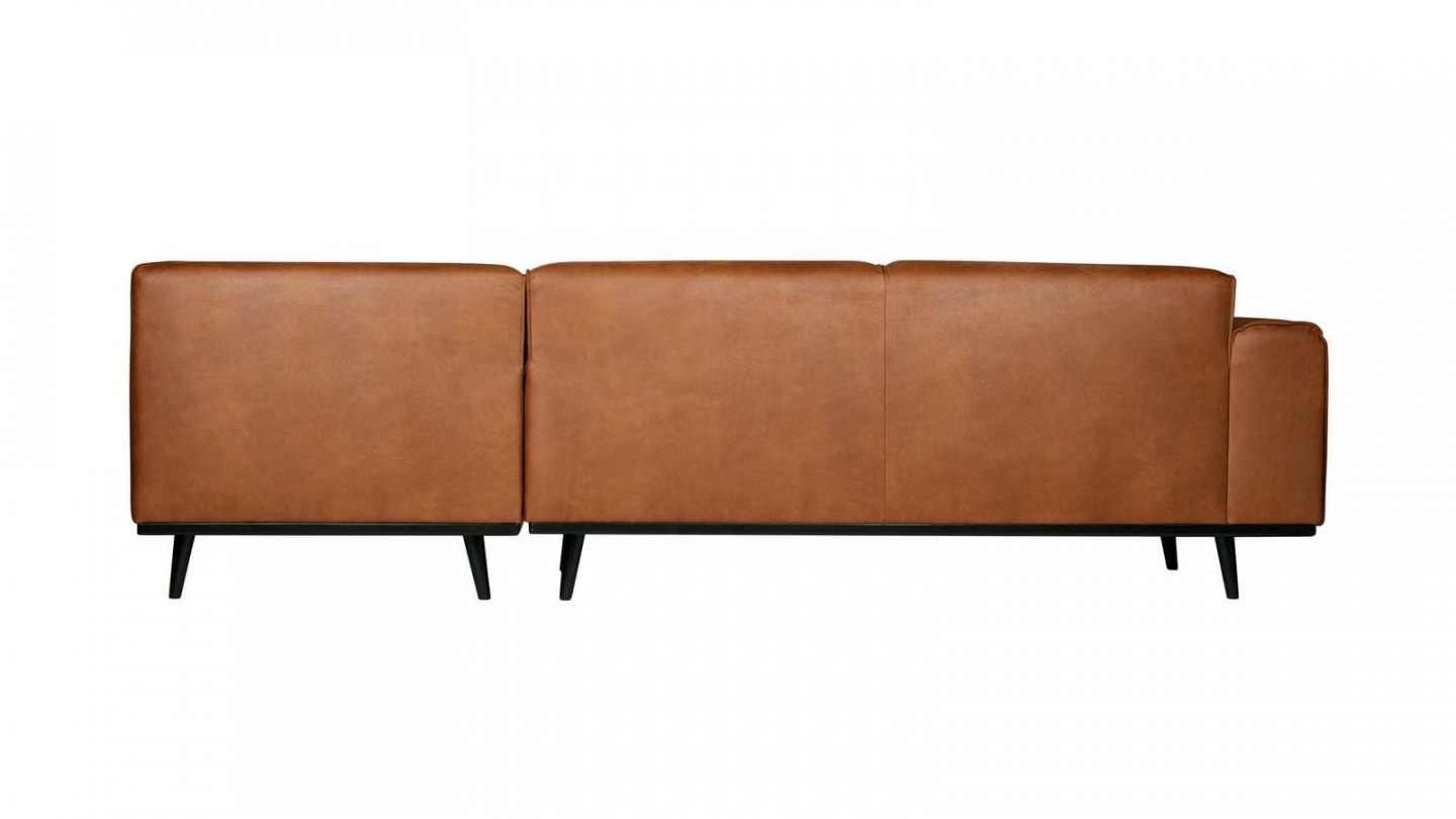 Canapé d'angle droit en eco cuir cognac - Collection Statement - BePureHome