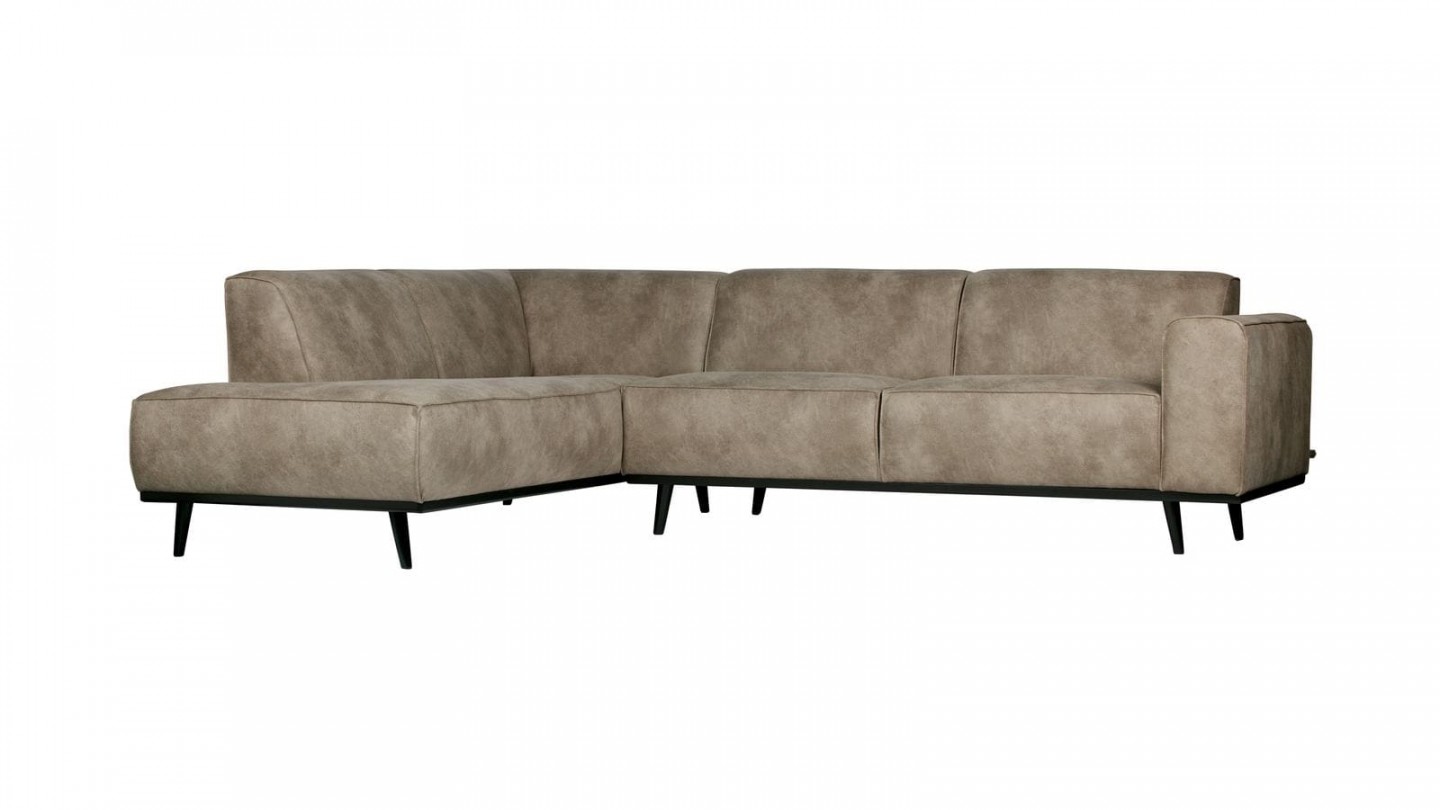 Canapé d'angle gauche gris éléphant - Collection Statement - BePureHome