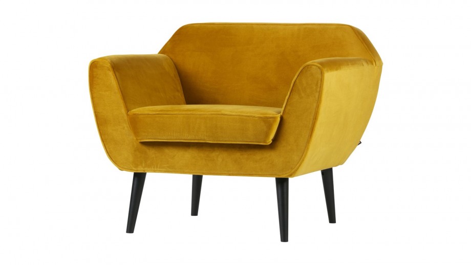 Fauteuil en velours ocre - Collection Rocco - Woood